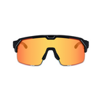 Load image into Gallery viewer, Front view of Chamelo Music Shield black frame and fire lenses