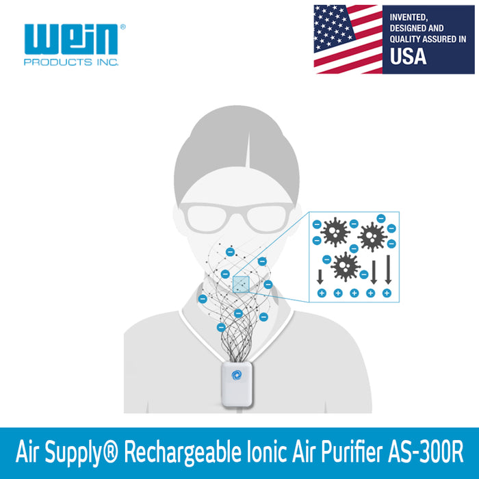 Air Supply® Rechargeable AS-300R Personal Ionic Air Purifier - WEAREREADY.SG