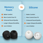 Load image into Gallery viewer, infographic comparing memory foam and silicone