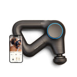 Load image into Gallery viewer, Therabody Theragun Prime Plus with a phone displaying the Coach by Therabody app