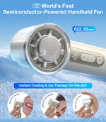 Load image into Gallery viewer, White Coolify Iva with condensation on its metal plate and graphics on its cooling &amp; ice therapy