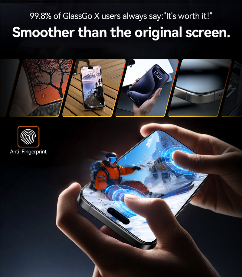 TORRAS GlassGo Unbreakable Tempered Screen Protector for iPhone 16 Series (1 Pack)