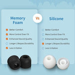 Load image into Gallery viewer, Comparison chart between memory foam earbud tips and silicone earbud tips