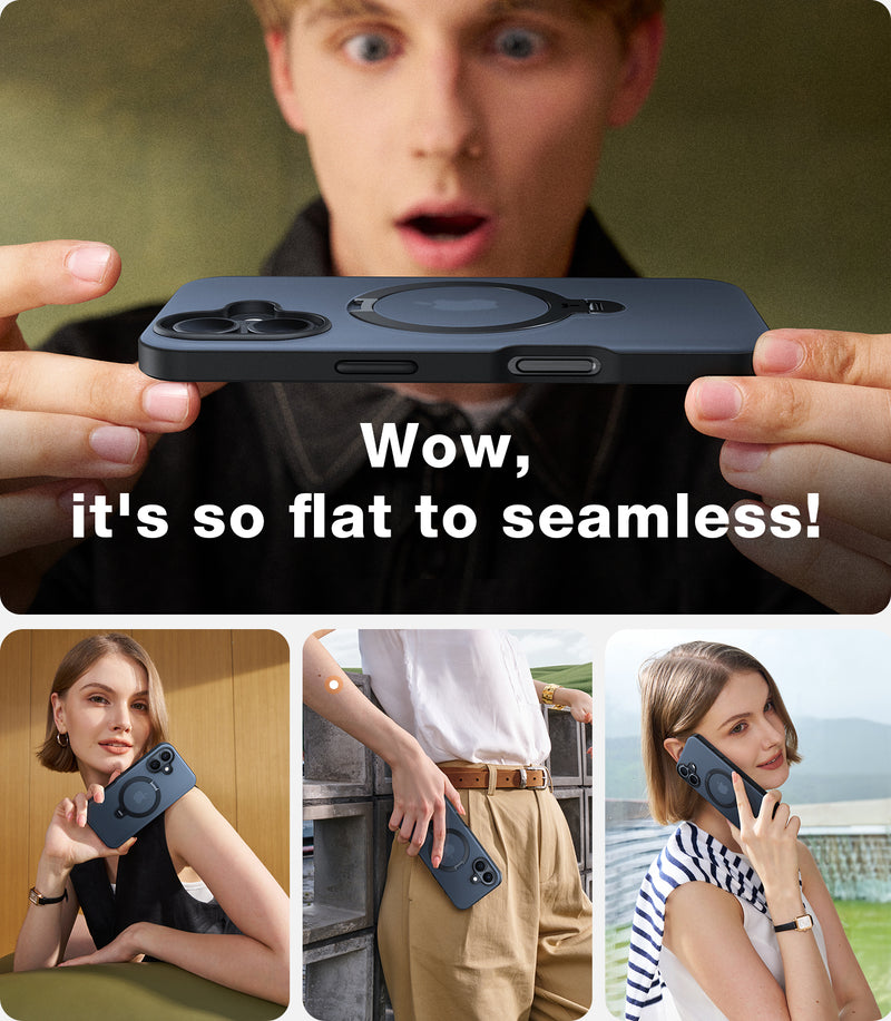 TORRAS 360° Spin Stand Ostand Spin Magsafe Case for iPhone 16 Series (Black)