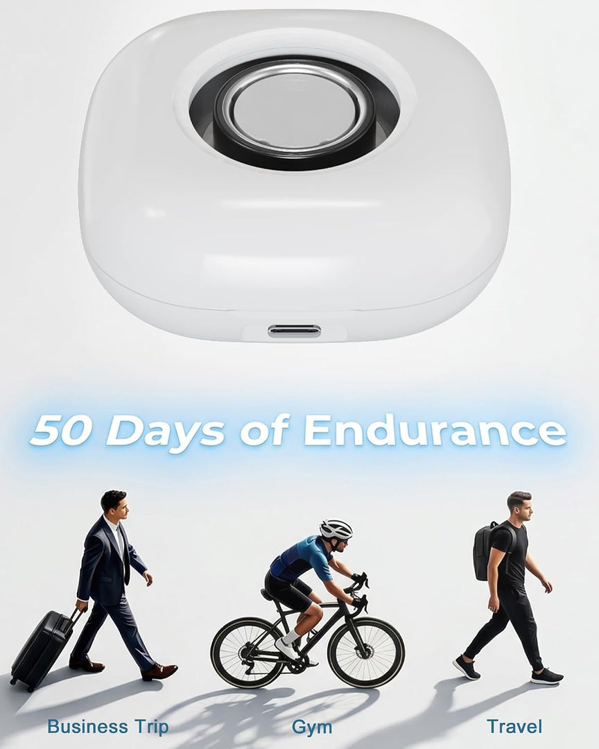 Portable Charging Case for Oura Ring 4/5 Docks, 50-Day Runtime, White