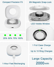 Portable Charging Case for Oura Ring 4/5 Docks, 50-Day Runtime, White