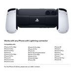 Load image into Gallery viewer, Back view of Backbone One lightning PlayStation edition, accompanied by phones it is compatible with