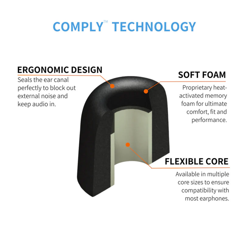 Comply™ 100 Series Foam Replacement Ear Tips (TZ-100/TRZ-100/TOZ-100)