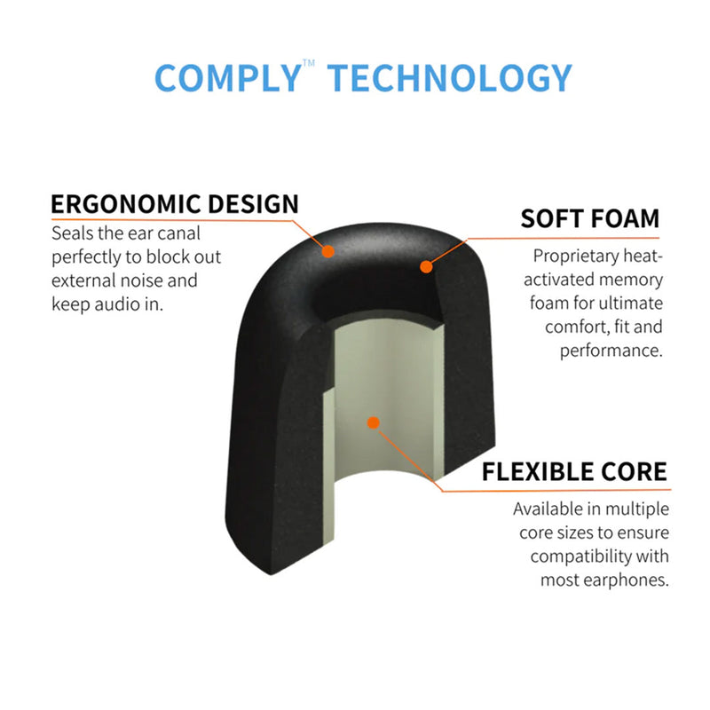 Comply™ 500 Series Foam Replacement Ear Tips (TZ-500/TRZ-500/TOZ-500)