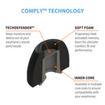 Load image into Gallery viewer, cross section of Comply™ 200 Series Foam Replacement Ear Tips with infographics explaining its benefits 