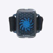 Front view of Therabody RecoveryTherm Cube with strap