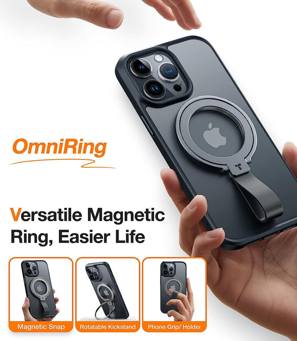 TORRAS OmniRing Compatible for MagSafe Phone Grip Holder, Removable Magnetic Ring Kickstand for iPhone & Android