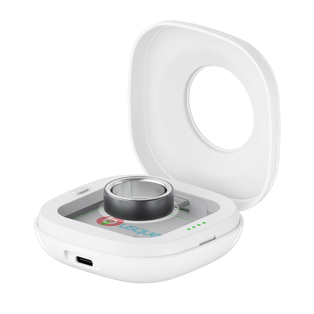 Portable Charging Case for Oura Ring 4/5 Docks, 50-Day Runtime, White