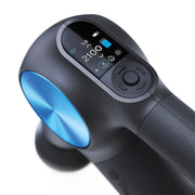 close up of the control panel and buttons on the Therabody Theragun Pro Plus