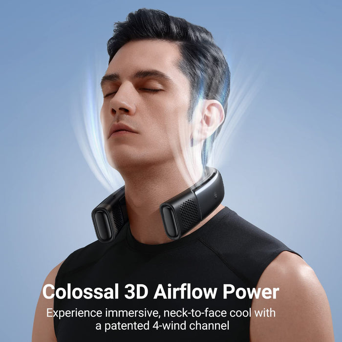 Colossal 3D Airflow Power allows immersive neck-to-face cool with patented 4 wind channel - Coolify 2
