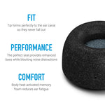 Load image into Gallery viewer, close up side view of Comply SmartCore Truly Wireless Foam Tips emphasising on fit, performance and comfort