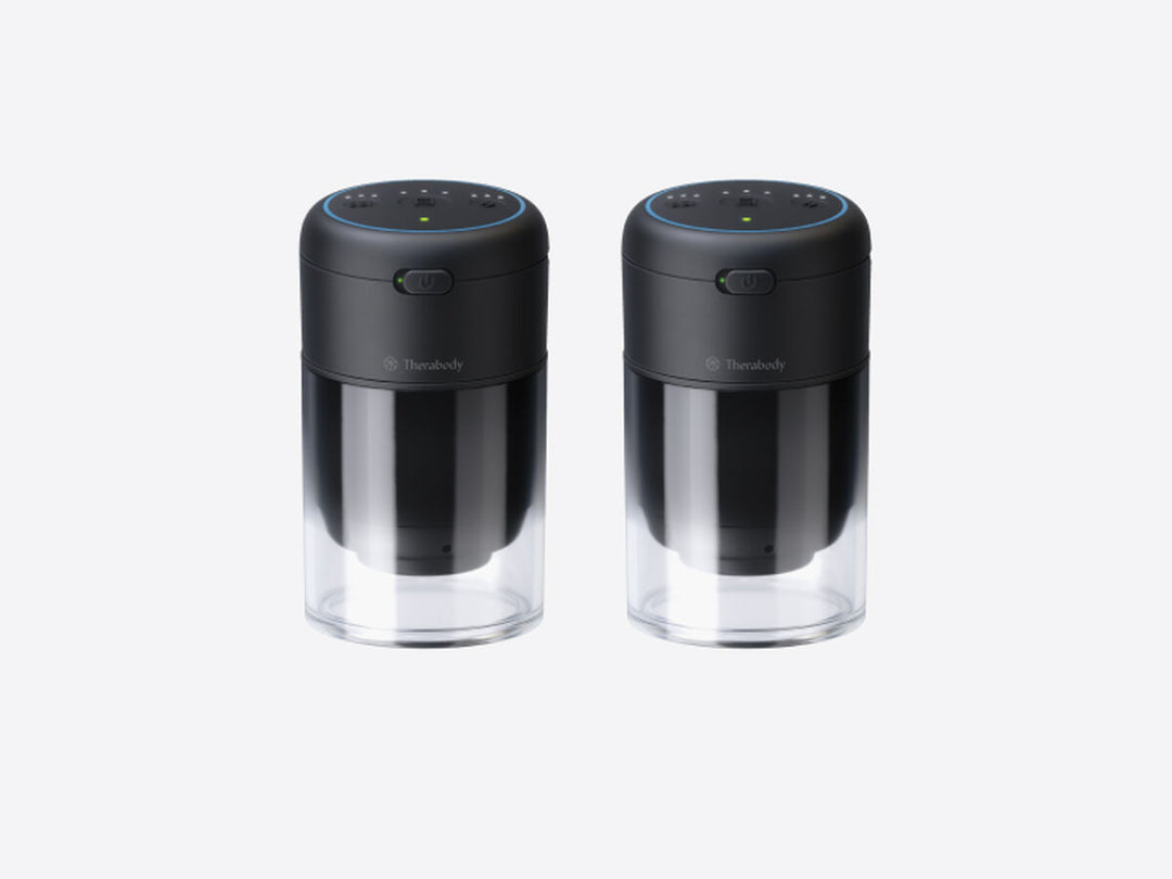 two Therabody Theracups beside each other on a white background
