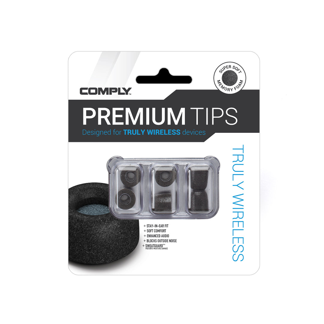 Comply SmartCore Truly Wireless Foam Tips in packaging