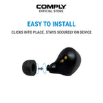 Load image into Gallery viewer, graphic on how to fit Comply TrueGrip Pro for Jabra Elite 75t / Active 75t (TW-170-A) onto earbud
